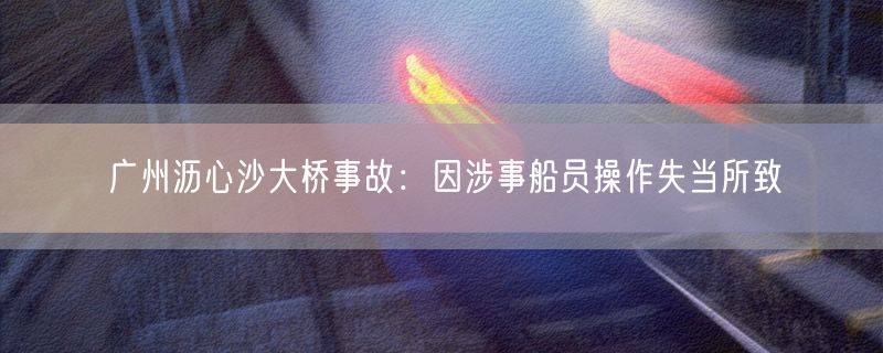 广州沥心沙大桥事故：因涉事船员操作失当所致